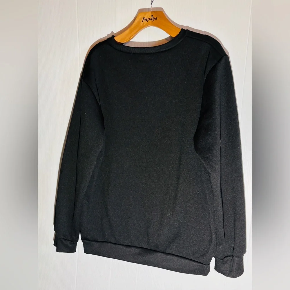 Oversized Motherhood Skeleton Graphic Sweatshirt XL Black Spooky Mom New - Picture 3 of 3